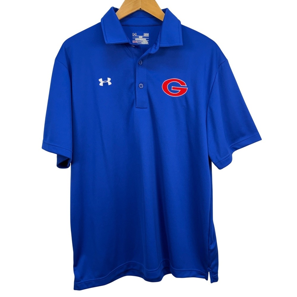 Under Armour‎ Heatgear Royal Blue Giants Logo Polo Shirt Loose Fit Golf
